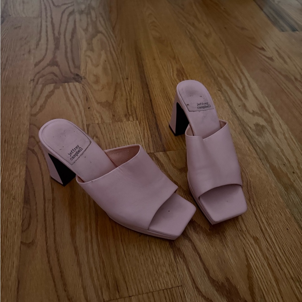 Jeffrey Campbell Blush Pink Heeled Mule Sandals